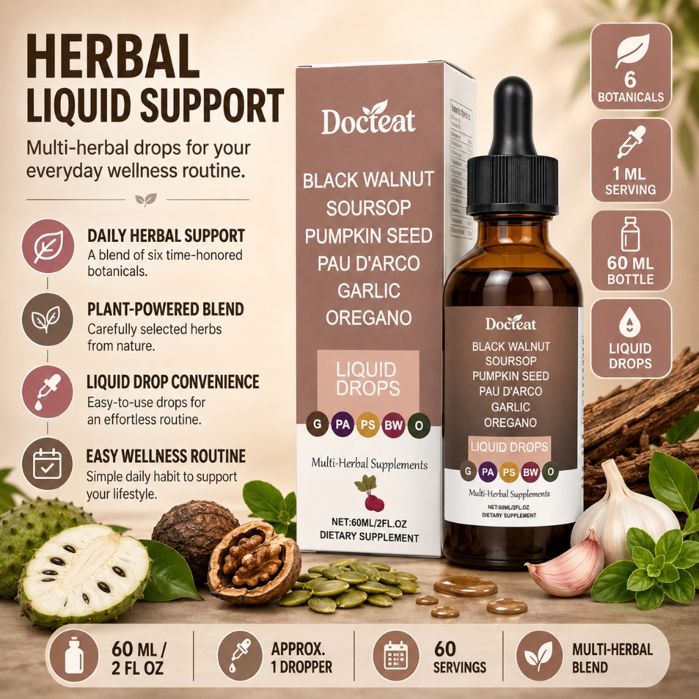 Herbal Wellness Liquid - Docteat Czarny Orzech Włoski, Kwaśna Gruszka,