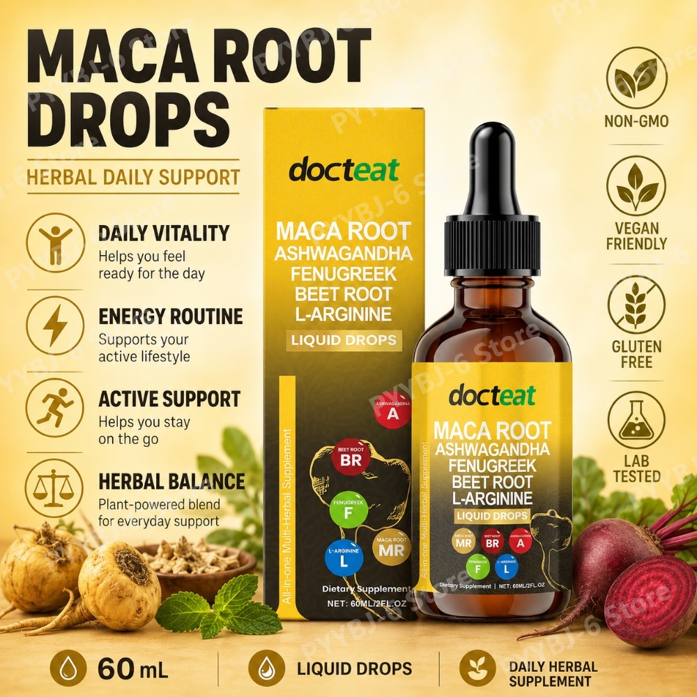 Herbal Wellness Liquid - Kwiat Maca, Czerwona Rzepa, L-Arginin w