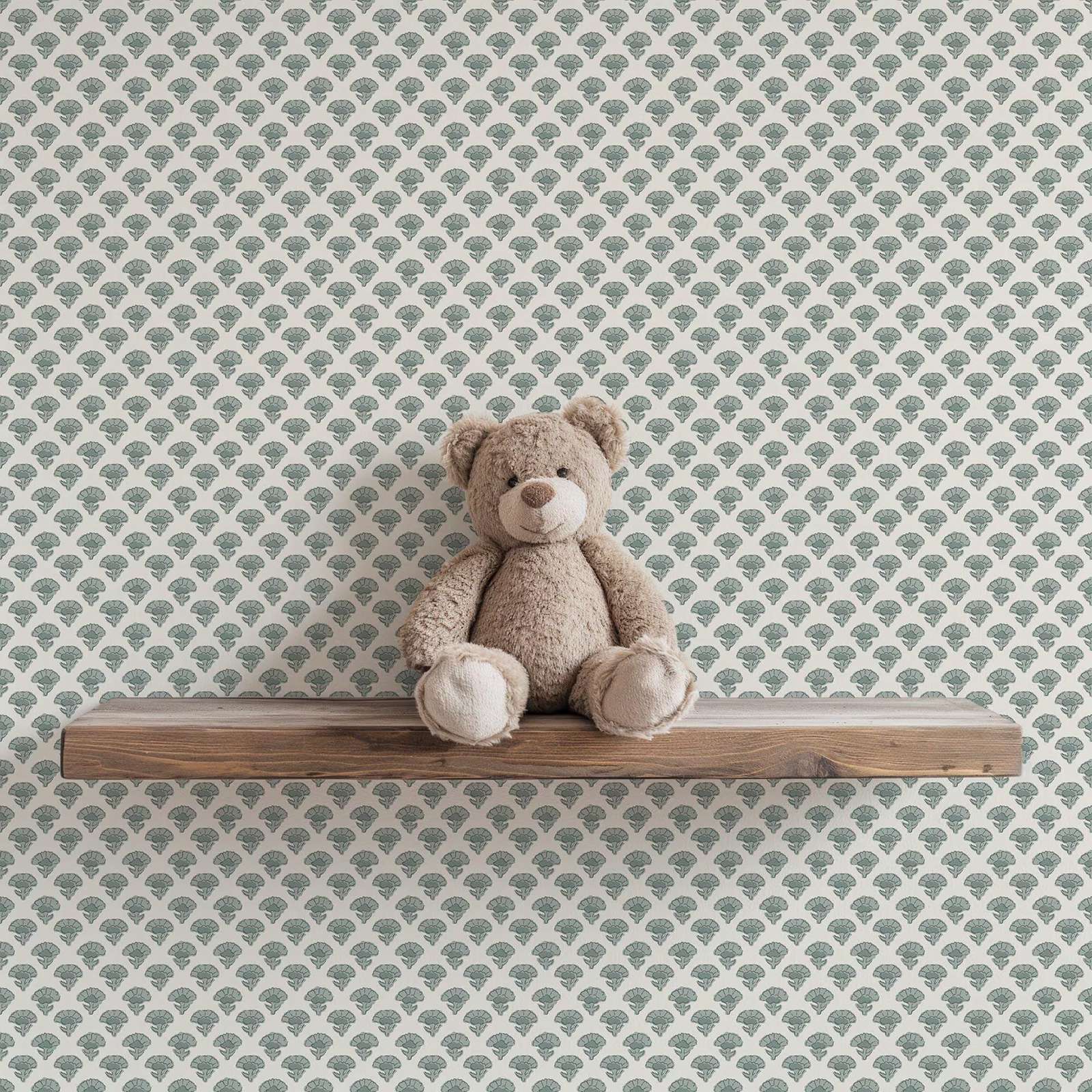 Herbal Wallpaper - Tapeta w stylu wiejskim, samoprzylepna, zielona