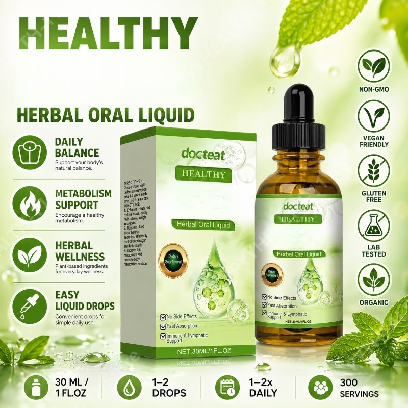 Herbal Wellness Liquid - Ekstrakt z liści mięty i witamina