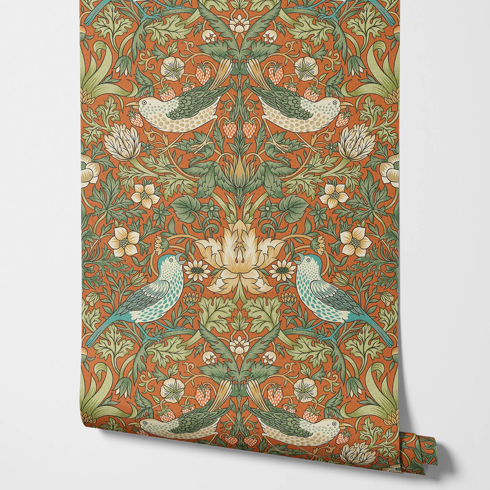 Herbal Wallpaper - Tapeta w kwiaty truskawkowego złodzieja w