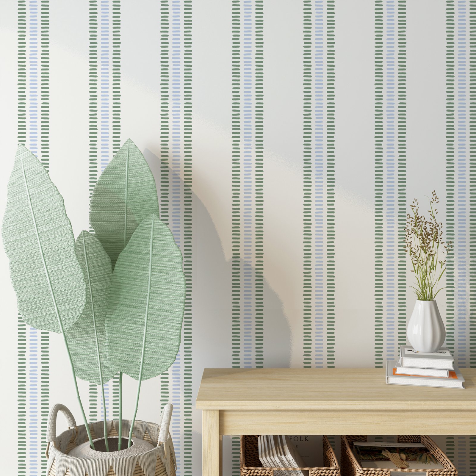 Letnie paski w miękkiej niebie – Herbal Wallpaper recenzja i cena