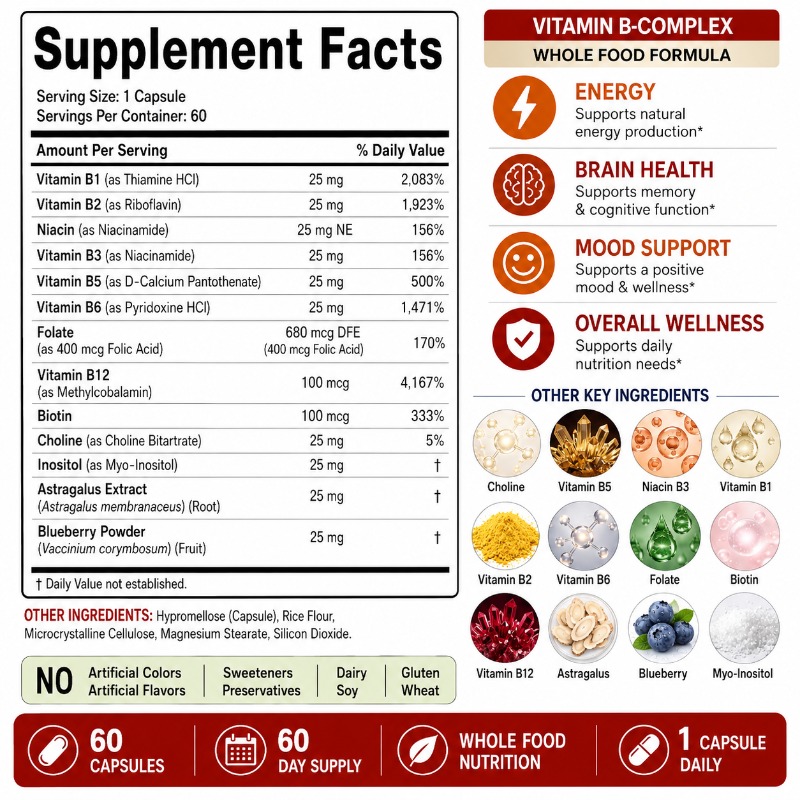 Suplement witamin z grupy B z  – Herbal Wellness Blend recenzja i cena