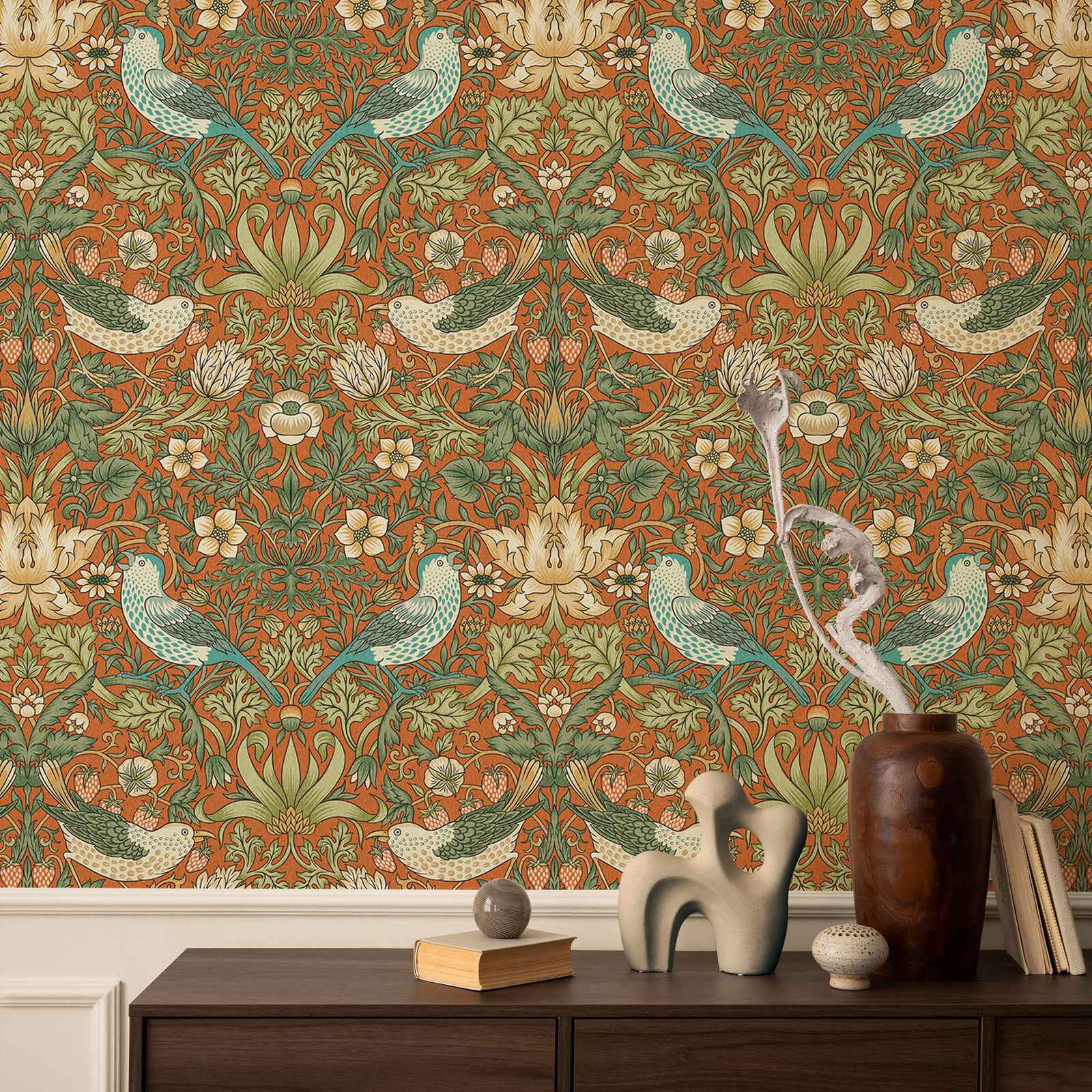 Tapeta w kwiaty truskawkowego  – Herbal Wallpaper recenzja i cena