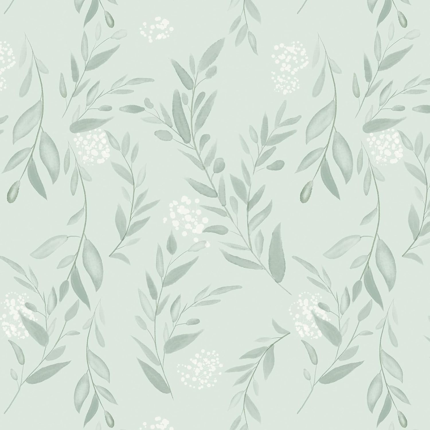 Sage Green Leaf Peel and Stick – Herbal Wallpaper recenzja i cena
