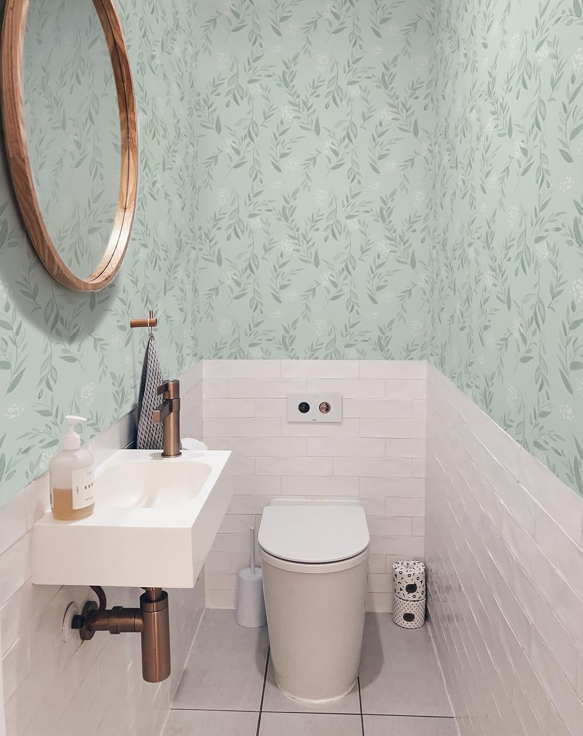 Sage Green Leaf Peel and Stick – Herbal Wallpaper recenzja i cena